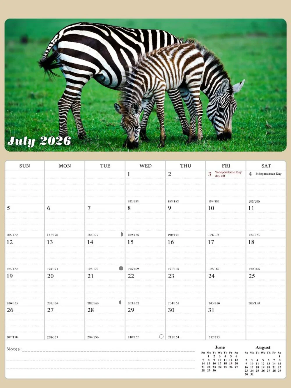 2026 - 2027 Calendar Magnetic Peel & Stick 18 Months 8.5